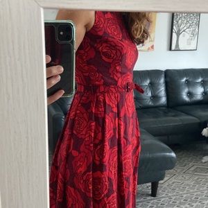 Anne Klein Red Floral Dress